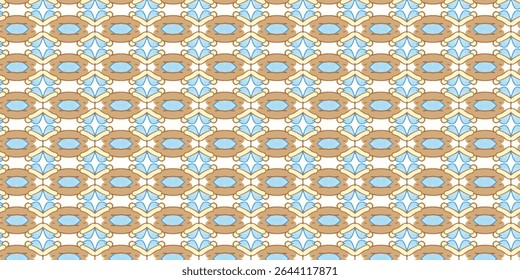 Padrão suave luz lúdico com simetria azul e bege no fundo branco. Ideal para decoração, estampas têxteis e desenhos retrô. Inclui simetria, perfeita e estilo abstrato.