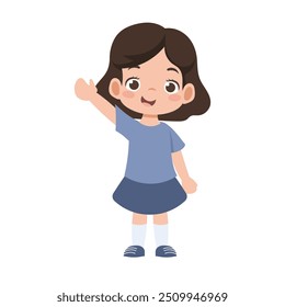 Personaje de Vector de hermanita juguetona para Diseños atractivos y conmovedores