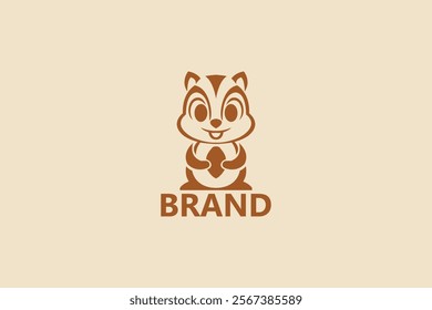 A playful logo of a cartoon-style chipmunk character, ideal for children's branding or fun, friendly projects