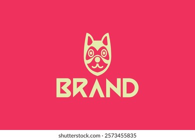 A playful logo featuring a dog's face in a mask-like style, representing loyalty and fun. Suitable for pet shops, dog training businesses, or creative branding.