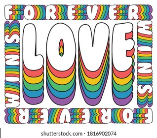 Playful Love Forever Slogan Artwork for Apparel and Other Uses