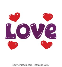 Playful Love Typography Vector Design.