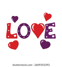Playful Love Typography Vector Design.