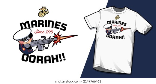 Playful Marine tshirt design saying Marines since 1775 OORAH