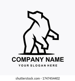 playful minimalist animal bear logo design. modern icon, template vector