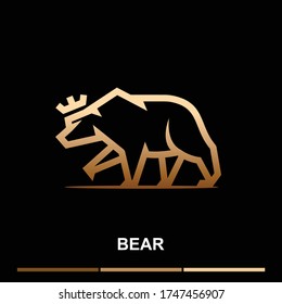playful minimalist animal bear logo design. modern icon, template vector