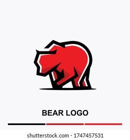 playful minimalist animal bear logo design. modern icon, template vector