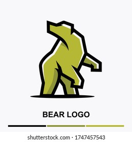 playful minimalist animal bear logo design. modern icon, template vector