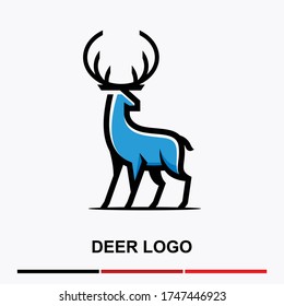 playful minimalist animal deer logo design. modern icon, template vector