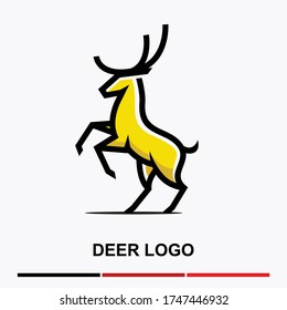 playful minimalist animal deer logo design. modern icon, template vector