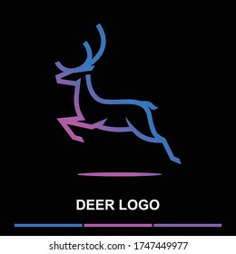 playful minimalist animal deer logo design. modern icon, template vector