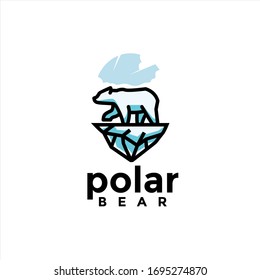 playful minimalist animal polar bear logo design. modern icon, template vector