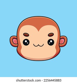 A playful and mischievous cartoon illustration of a cute monkey head, featuring a silly grin, big eyes, and furry face. Perfect for animal lovers or anyone who loves the quirky charm of these primates