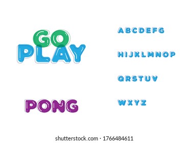 Playful modern font and alphabet complete letters A to Z