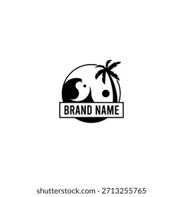 Un logo juguetón y moderno con un flamenco estilizado, posiblemente incorporando un elemento de marca secundario o inicial. Ideal para empresas creativas.