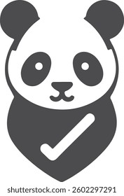 A playful and modern panda vector design featuring a cute panda sitting amidst bamboo, with clean lines, soft colors, and a minimalist style, ideal for logos or illustrations.