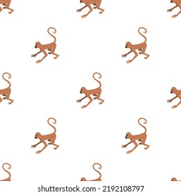 Playful monkey pattern seamless background texture repeat wallpaper geometric vector