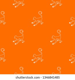 Playful monkey pattern vector orange for any web design best