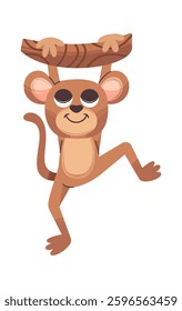 Playful monkey safari animal character
