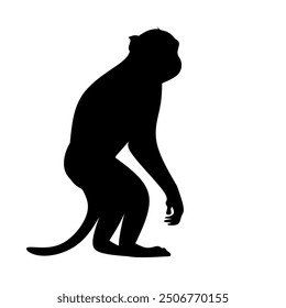 Playful Monkey Silhouette - Wildlife Icon for Nature Lovers