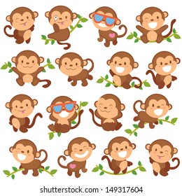 playful monkeys set