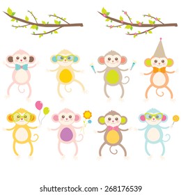 playful monkeys set