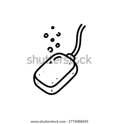 Playful monoline doodle of an air stone bubbler for oxygenation indicators and deep water culture diagrams