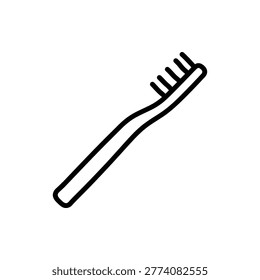 Playful monoline doodle of a bamboo toothbrush with simple bristles for personal care and sustainable retail.