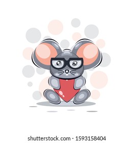playful mouse mascot cartoon design vector