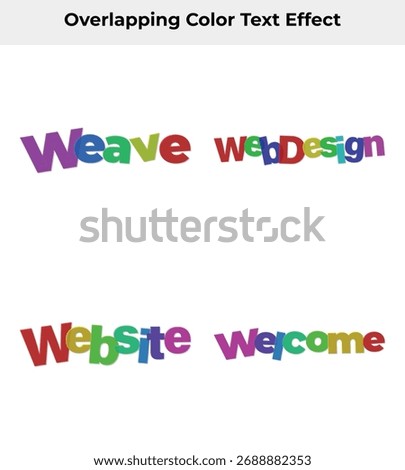 Playful MultiColor Text Weave, Webdesign, Website, Welcome on White Background