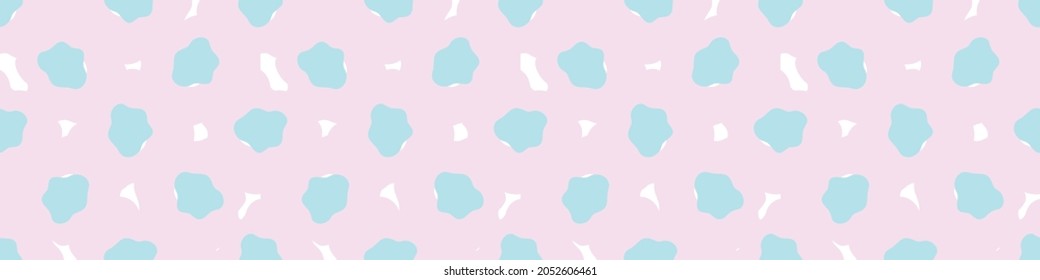 Playful neon floral seamless vector border. Colorful bold flowers in retro silhouette style. Hand drawn whimsical doodle banner. For natural modern edging. 