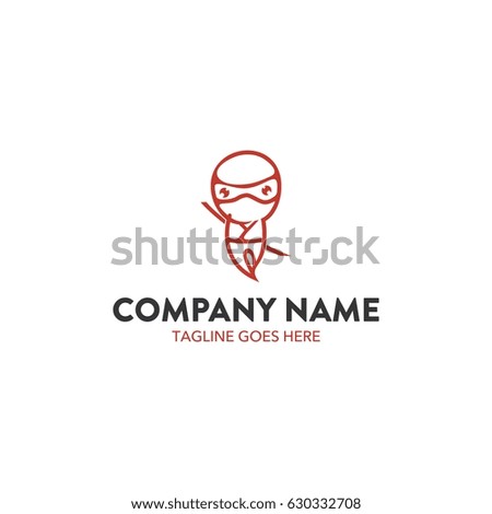 Playful Ninja Logo Character Mascot