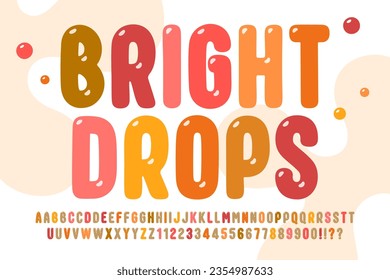 Playful original double letters alphabet design, colorful, typeface. Vector illustration, decorative typeset.