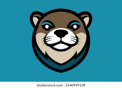 Playful otter head logo design in vector format, perfect for branding and print graphics.






