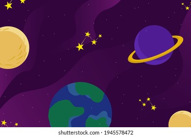 playful outer space background vector design 