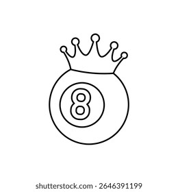 8 Bola Pool King Line Ícone