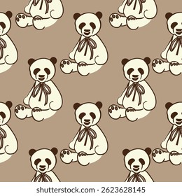 Playful Panda Vector Seamless Pattern Set for Kids Balloons Costumes and Birthday Fun