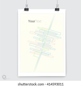 Playful and Parallel Lines Vector Design on an A4 Mock Up Paper