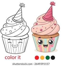 Playful Party Characters Coloring Page – Cute Cartoon Style with Confetti, Party Hats, and Fun Whimsical Elements for Kids Activity Book