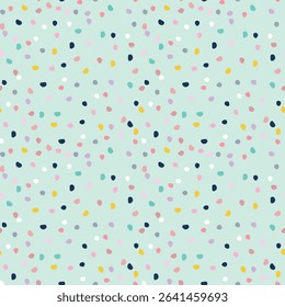 Playful Pastel Sprinkled Pattern on Mint Green Background