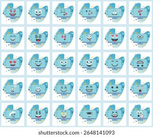 Playful Pattern of Computer Monitor Icons Expressing Diverse Emotions