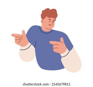 Playful Person Winking And Pointing With Fingers. Happy Confident Seductive Man With You Gesture. Smiling Positive Cool Guy, Seducer Hinting. Flat Vector Illustration Isolated On White Background