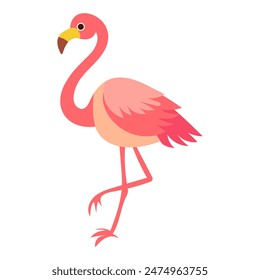 Playful Pink Flamingo: A Friendly Bird Illustration