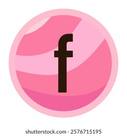 Playful Pink Letter f with a Valentine Inspired Swirl Design, Great for Romantic Projects, Sweet Cards, and Love Themed Artworks