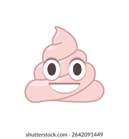 Playful Pink Meringue Emoji Illustration, vector 10 eps.
