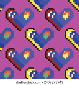 playful pixel pattern for valentine's day