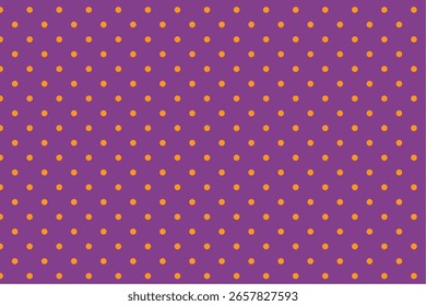 Spielerisches Polka-Punktmuster mit orangen Punkten auf violettem Hintergrund in Halloween-Farben

