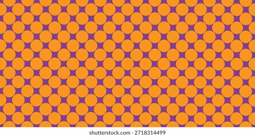Patrón de lunares juguetón con puntos naranjas sobre un fondo púrpura en colores de Halloween