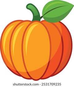 Um design vetor de Halloween de abóbora brincalhão, mostrando um jack-o'-lanterna esculpida com detalhes afiados e cores vibrantes, perfeito para projetos assustadores e festivos.