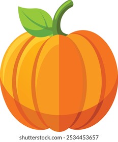 Um design vetor de Halloween de abóbora brincalhão, mostrando um jack-o'-lanterna esculpida com detalhes afiados e cores vibrantes, perfeito para projetos assustadores e festivos.